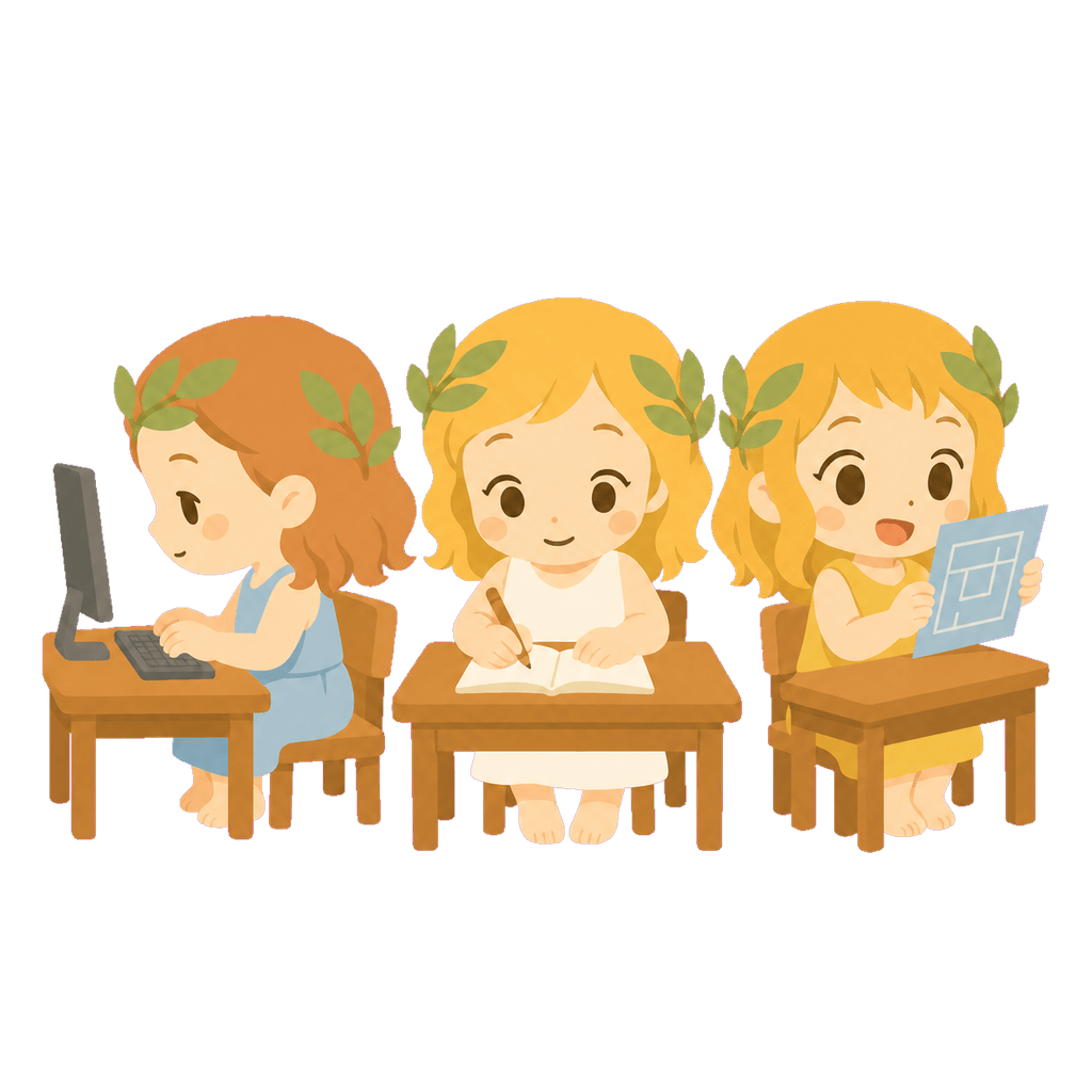 Sisyfuzz Pomodoro characters focusing